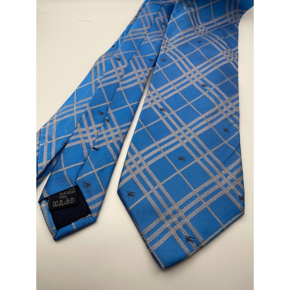 Burberry London Blue Nova Check Silk Tie Prorsum Knight Made in Italy Classic